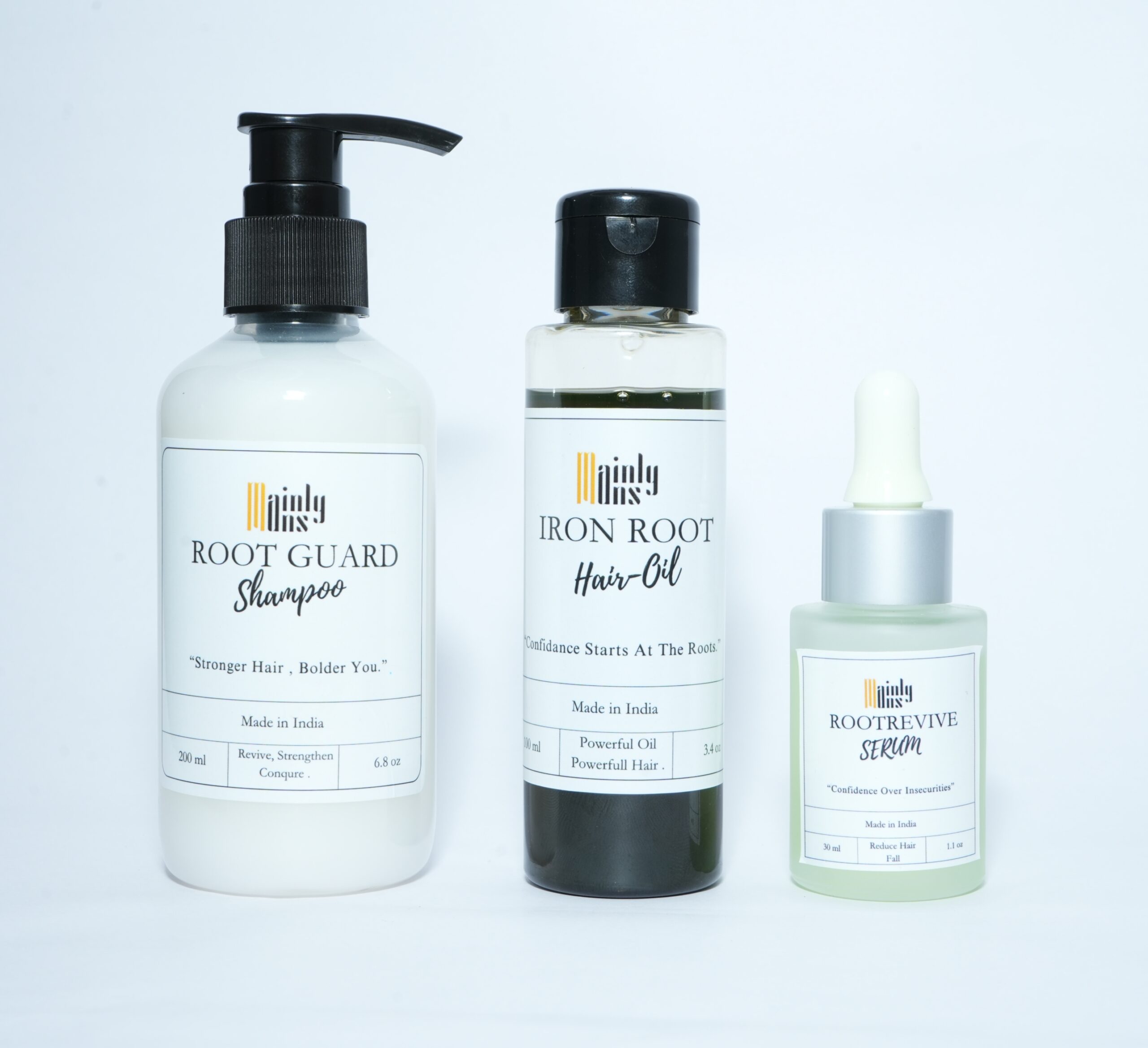 Combo: Root Guard Shampoo + Iron Root Elixir Hair Oil + RootRevive Serum