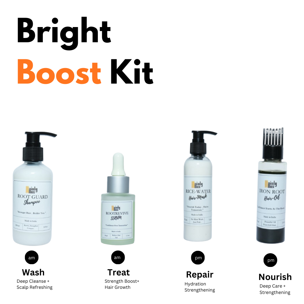 Combo: Root Guard Shampoo + Iron Root Hair oil + Rootrevive Serum+ Rice - Water Hair mask - Image 4